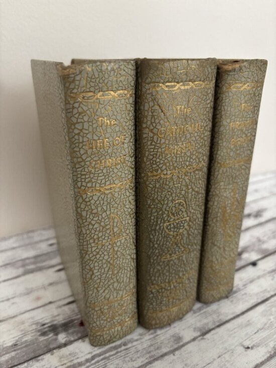 Vintage Other - Library Of Catholic Devotion Bible Story & Christ & The Church 1950s Vintage Set